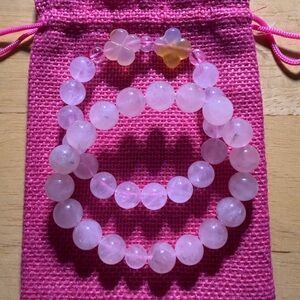 Set of 2 Natural Rose Quartz Bracelets..